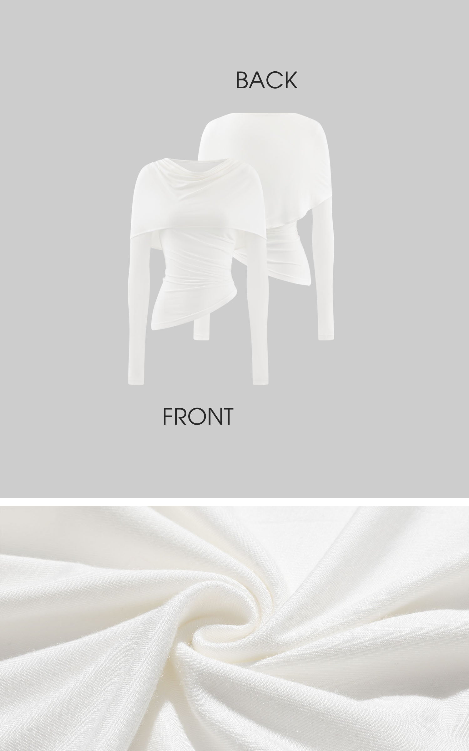 Rase le sol Asymmetric Draped Long Sleeve Top