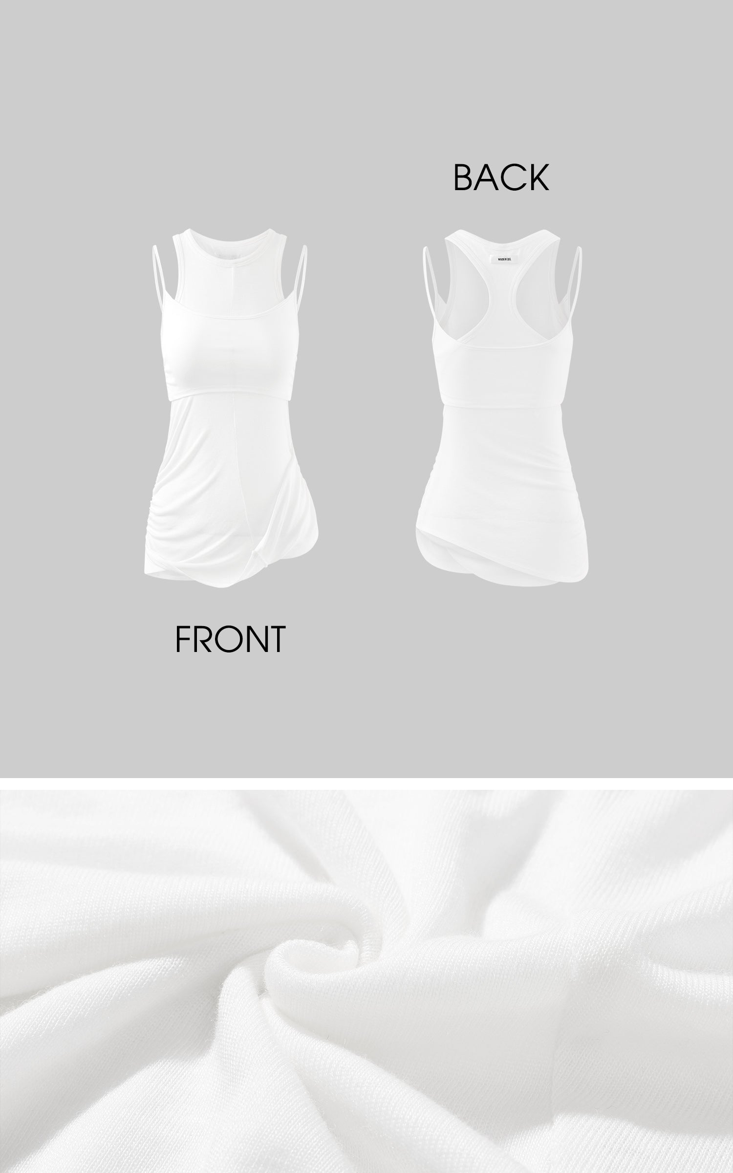 WARDEN EDGE Cutout Layered Tank Top with Asymmetric Hem