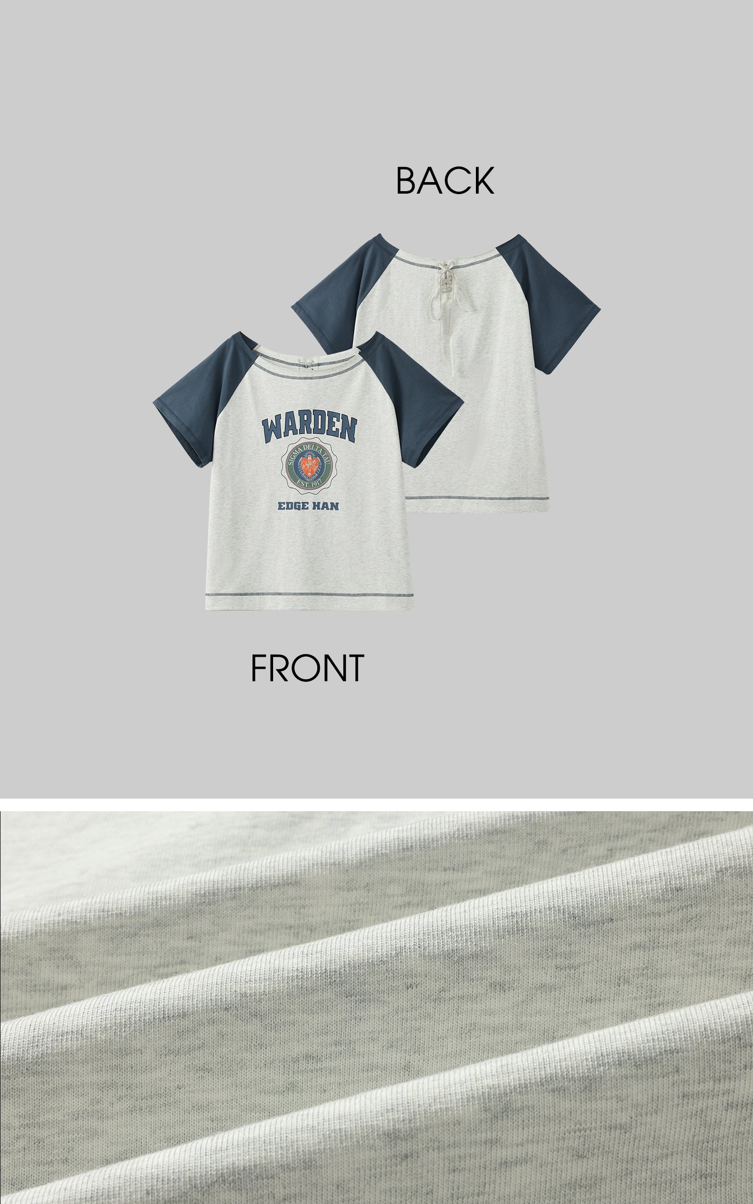 WARDEN EDGE Contrast Sleeve Emblem Tee - PINKPARKS