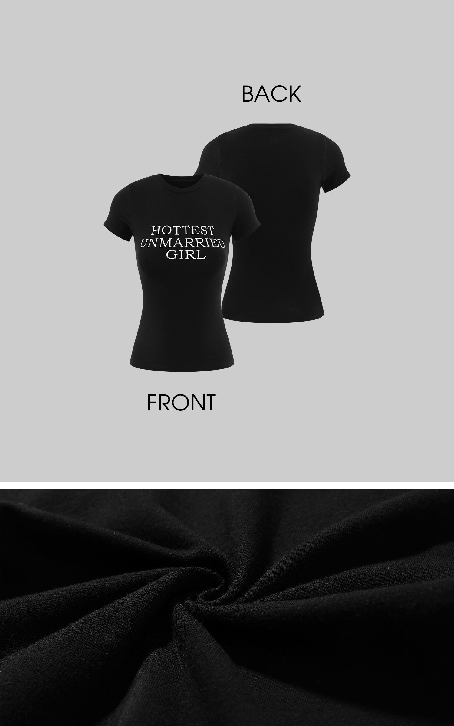 ROVENTE Hottest Unmarried Girl Fitted Graphic T-Shirt