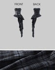 WARDEN EDGE Plaid Graphic Asymmetrical Draped Corset Top