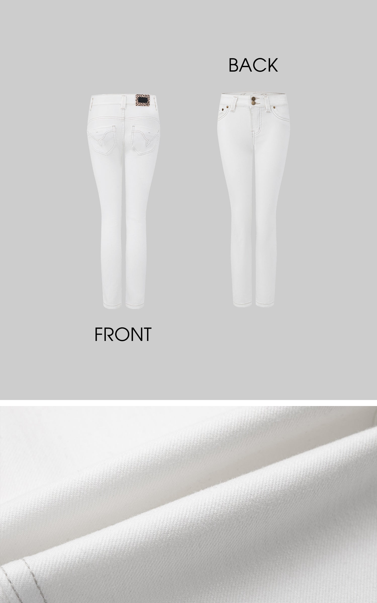 IAMXIAA 스키니 로우라이즈 화이트 데님 진