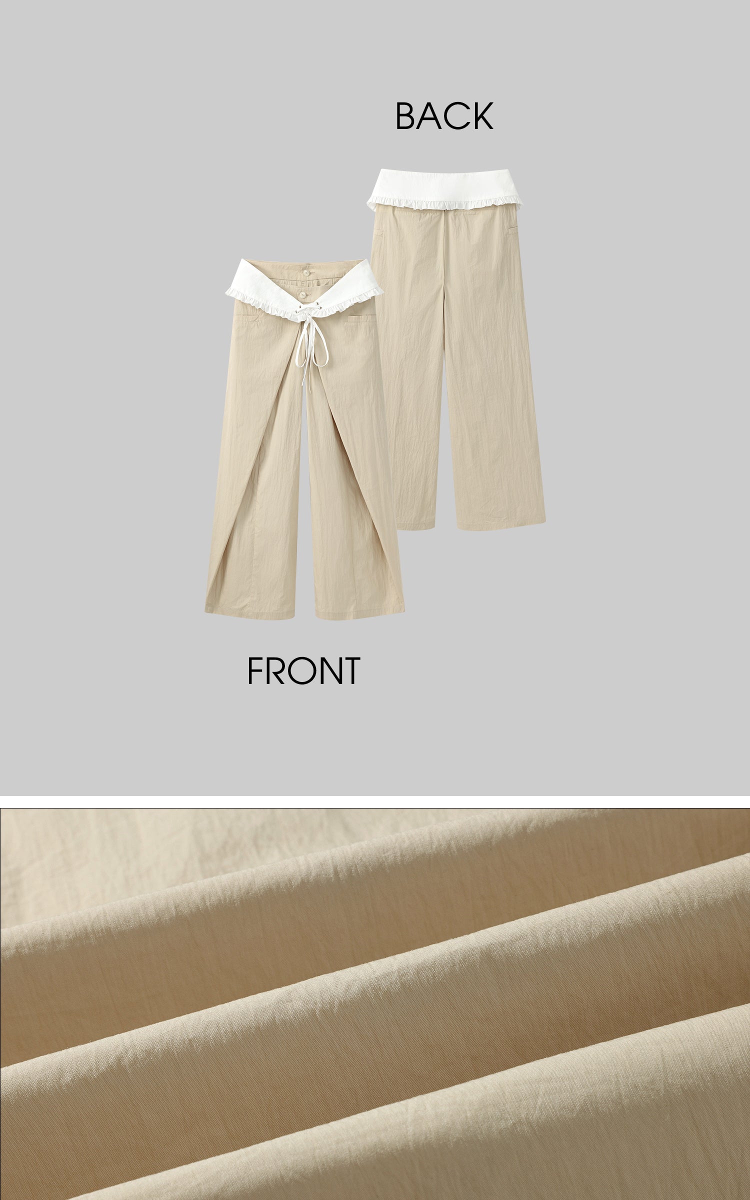 DreamyNerd Statement Ruffle-Waist Wide-Leg Layered Pants - PINKPARKS