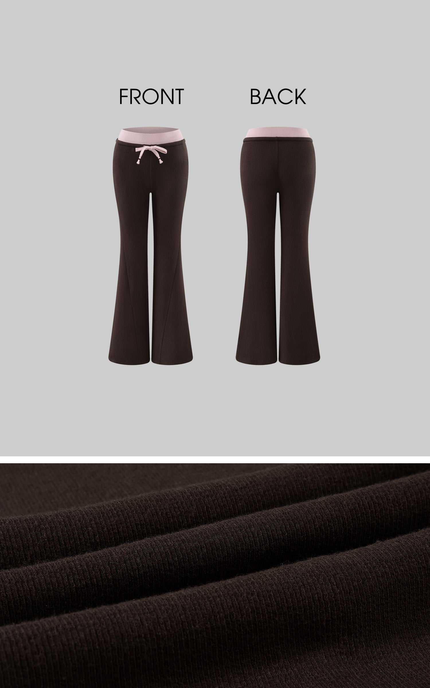 Hydrae Contrast Waist Low-Rise Flared Pants &amp; Cropped Bolero Cardigan Set