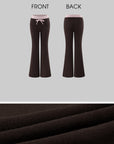 Hydrae Contrast Waist Low-Rise Flared Pants & Cropped Bolero Cardigan Set