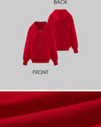 Rase le sol Red Embroidered Zip Hoodie & Shorts Set