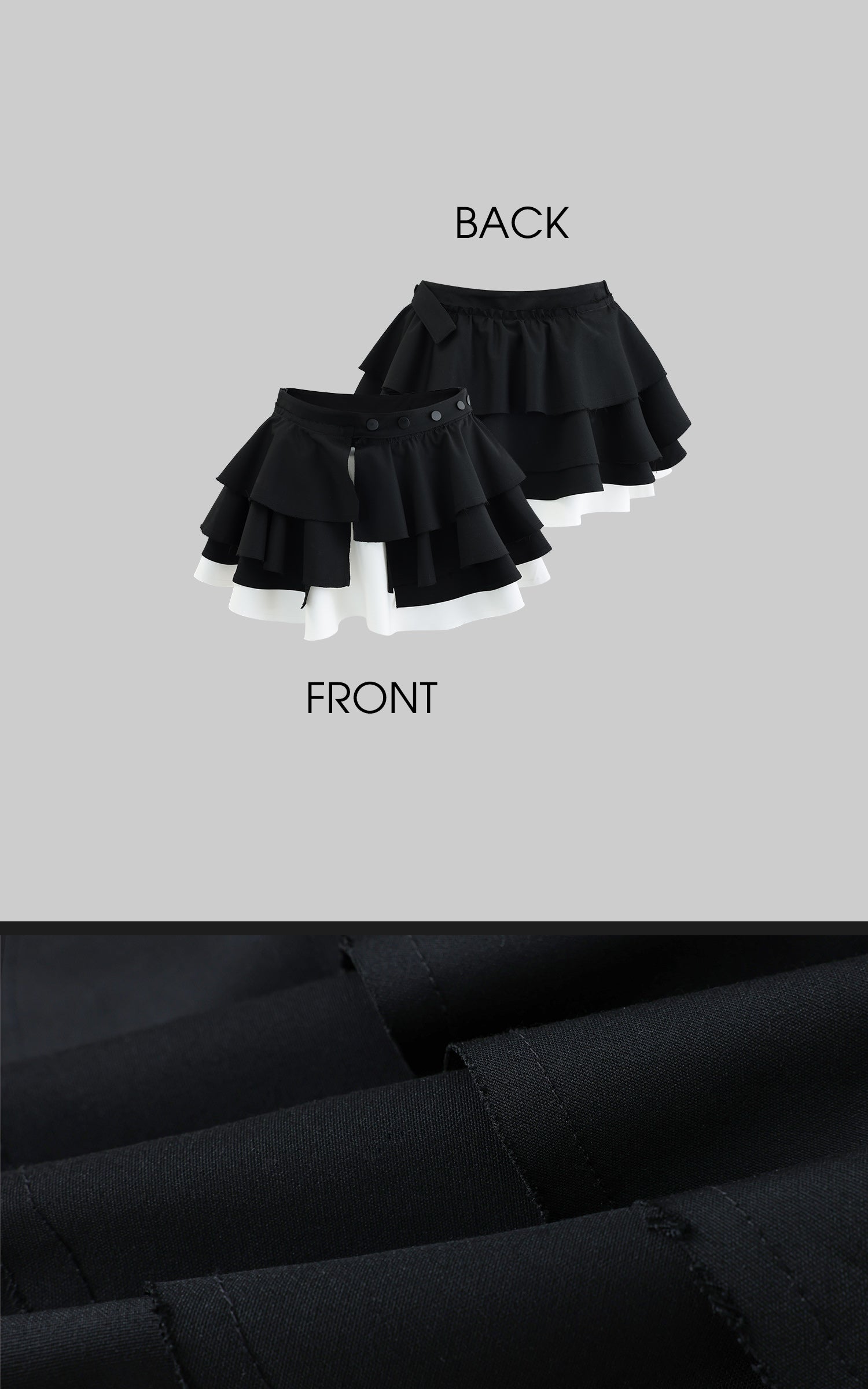 Rase le sol Layered Low-Waist Skirt with Ruffled Hem