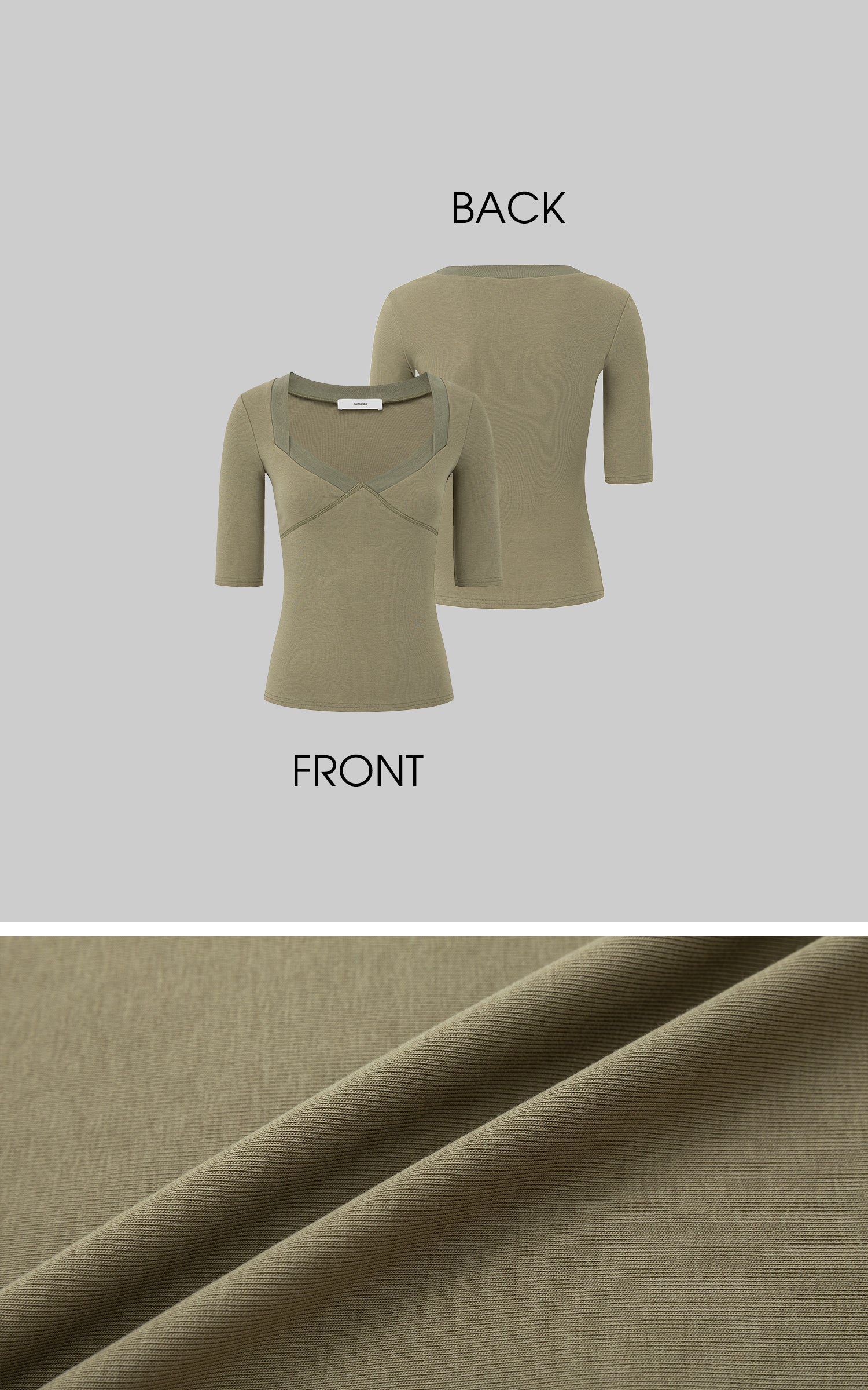 IAMXIAA Square Neck Seam Detail Top