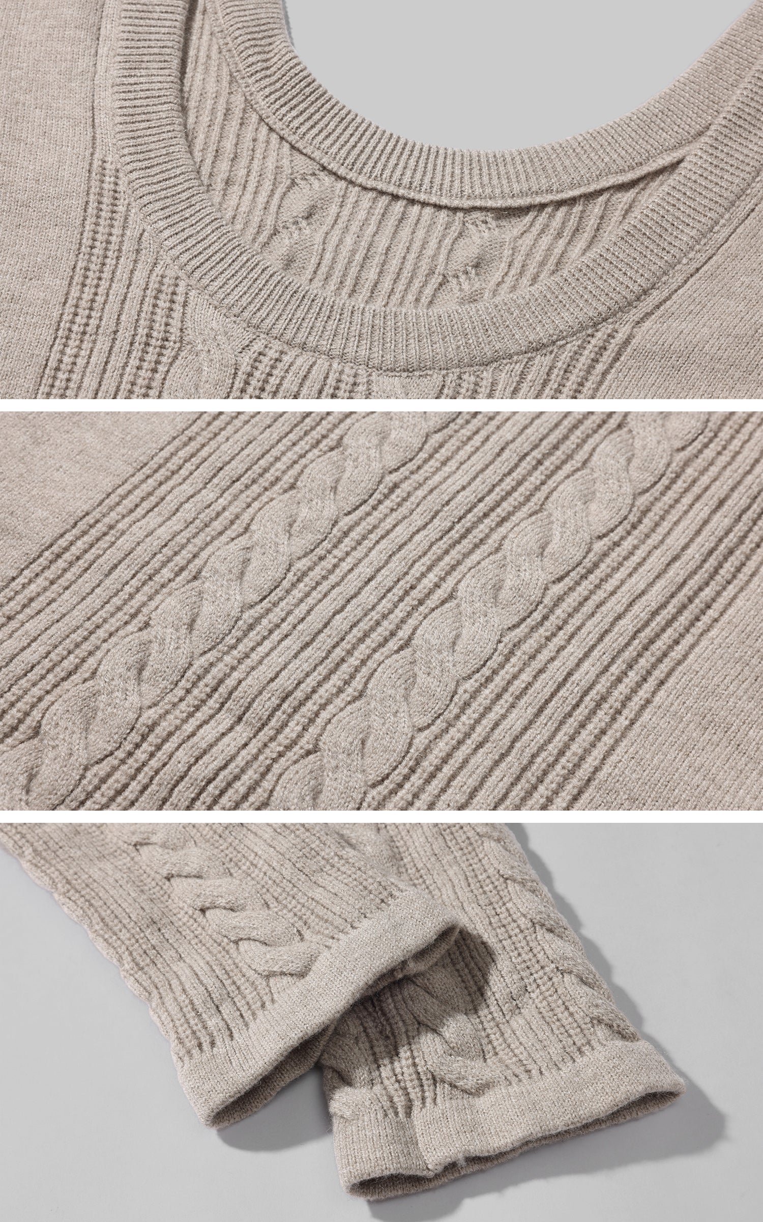 Rase le sol Minimalist Knit Three Piece Set Slim Sweater Shorts and Cami