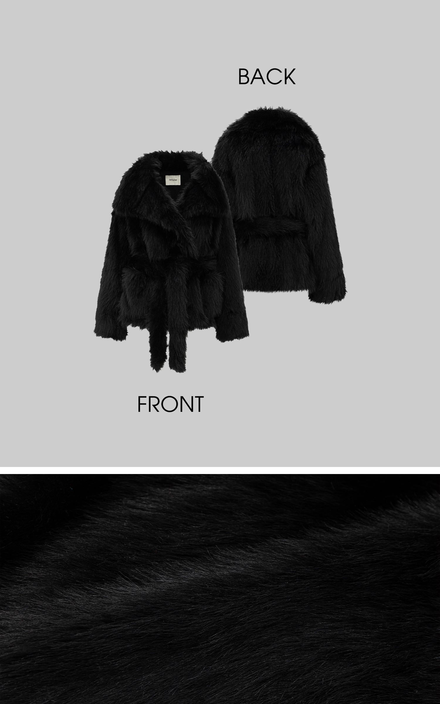 IAMXIAA 페이크 폭스 퍼 벨트 플러시 코트, 대담한 겨울 스타일