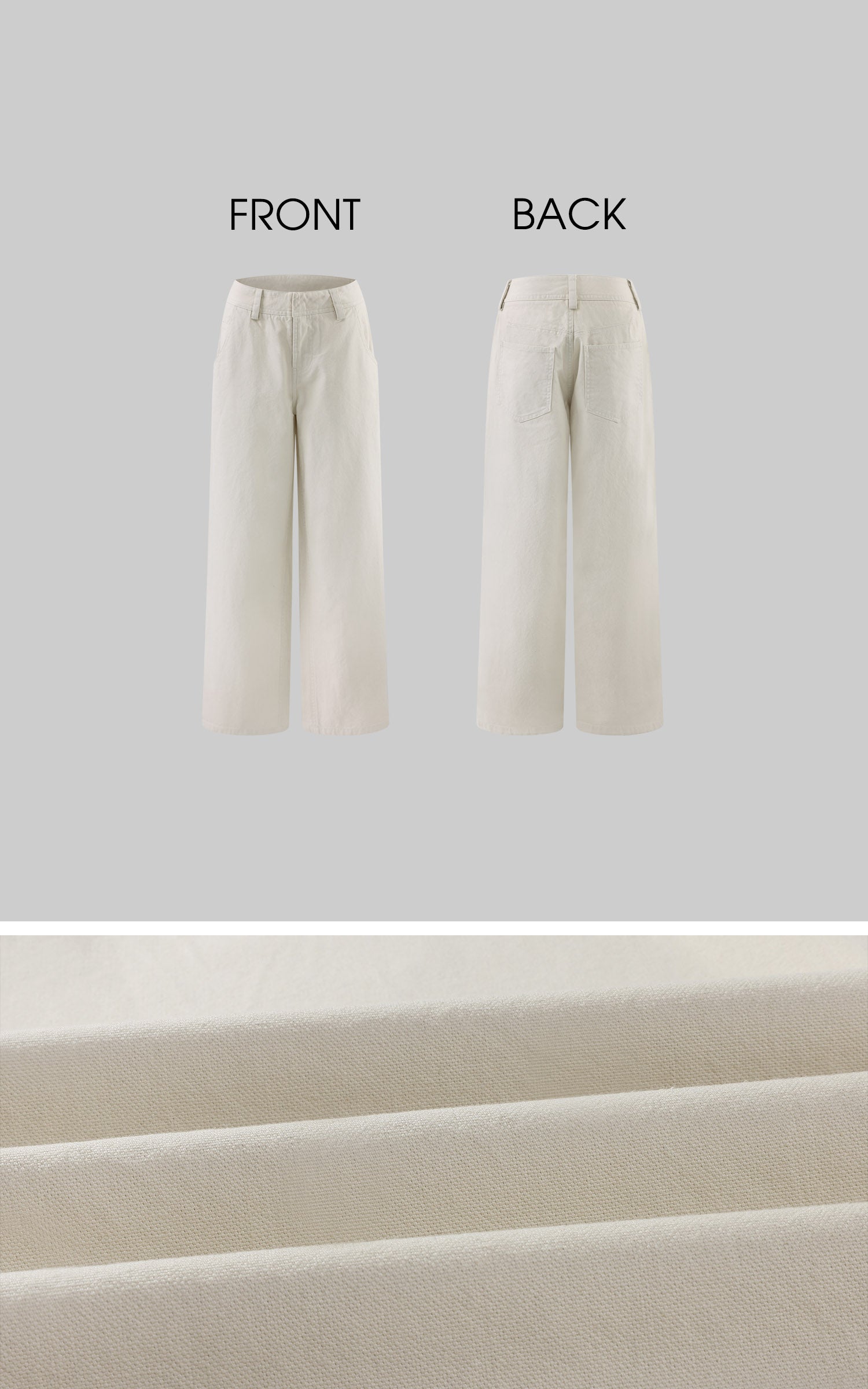 ROVENTE Low-Rise Wide-Leg Cotton Casual Pants