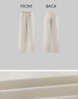 ROVENTE Low-Rise Wide-Leg Cotton Casual Pants