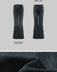 Rase le sol Paneled Flared Cargo Denim Pants