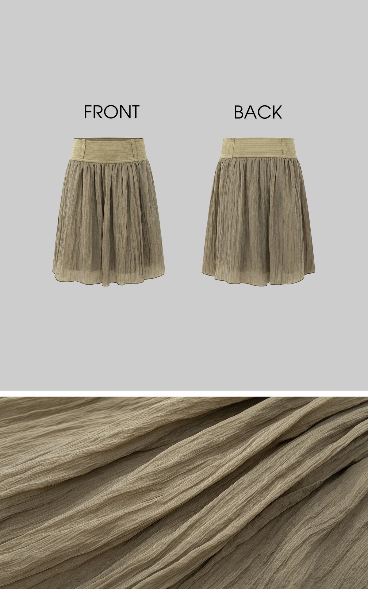 IAMXIAA Structured Waist Crinkle Midi Skirt