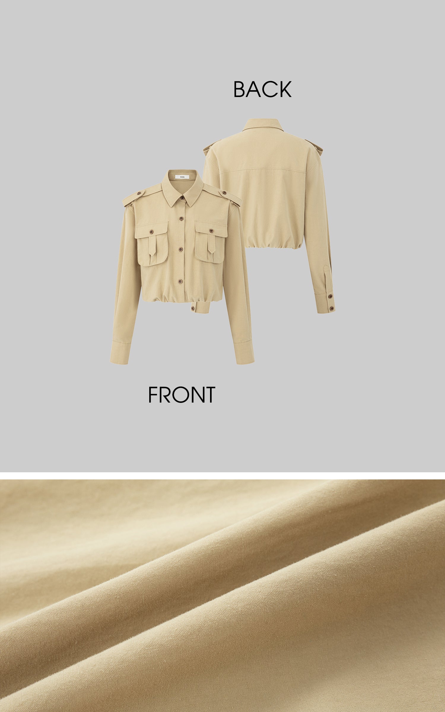 IAMXIAA Utility Pocket Cropped Shirt Jacket