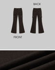 Low pixel High-Waist Multi-Pocket Flared Cargo Pants