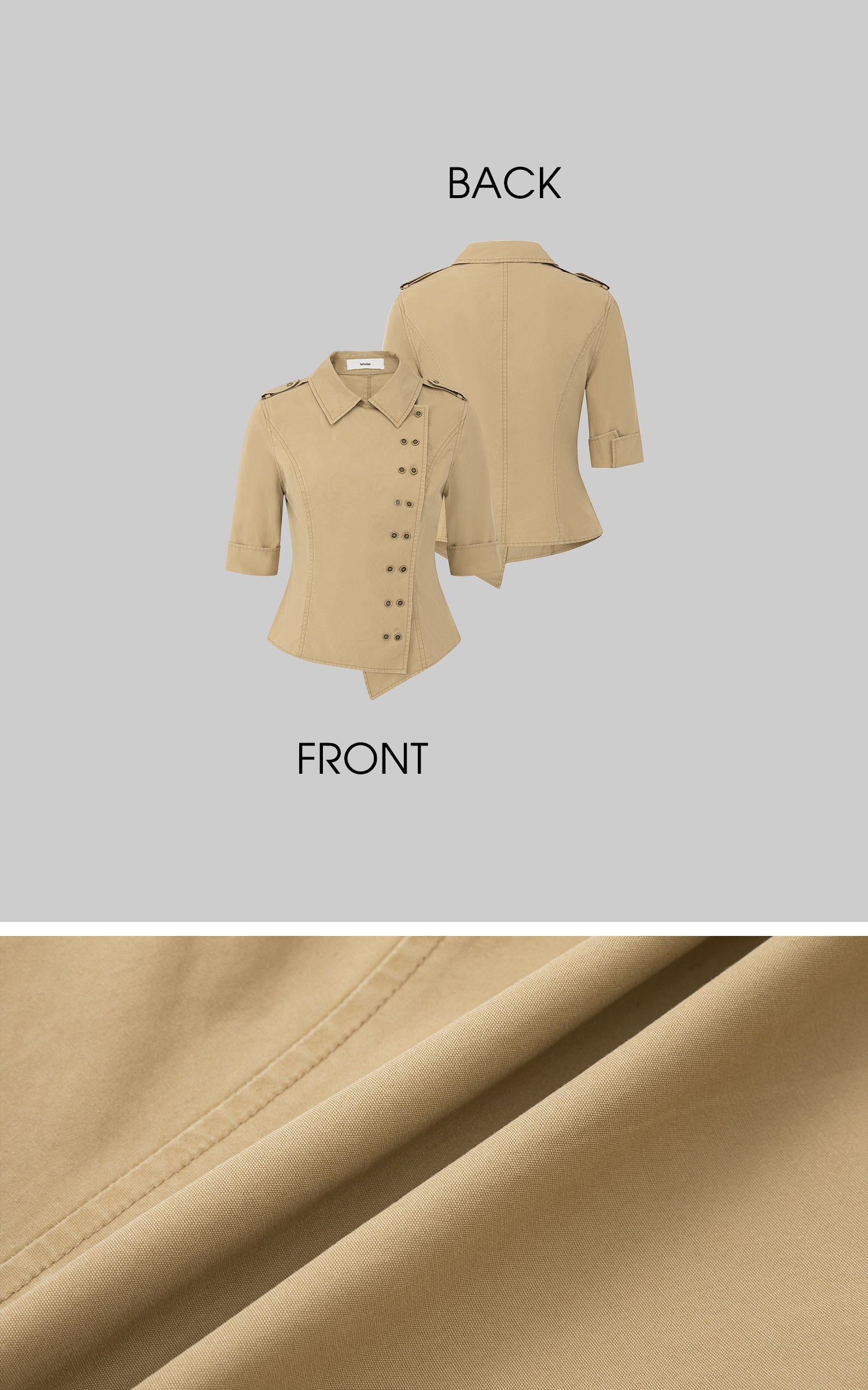 IAMXIAA Asymmetric Double Button Tailored Shirt