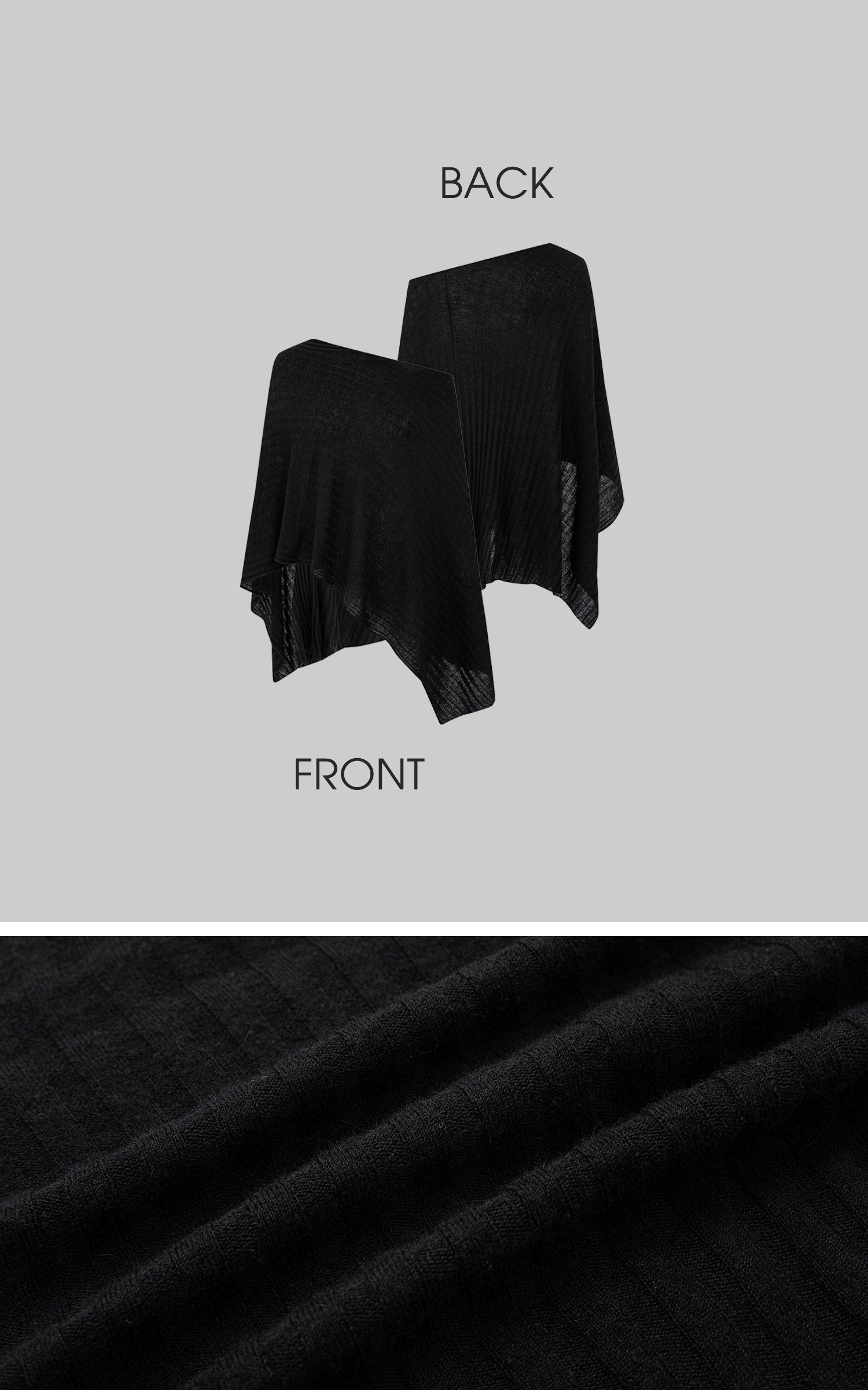 IAMXIAA Haut poncho drapé à côtes transparent