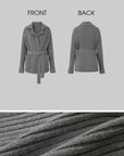 IAMXIAA Belted Ribbed Longline Knit Cardigan