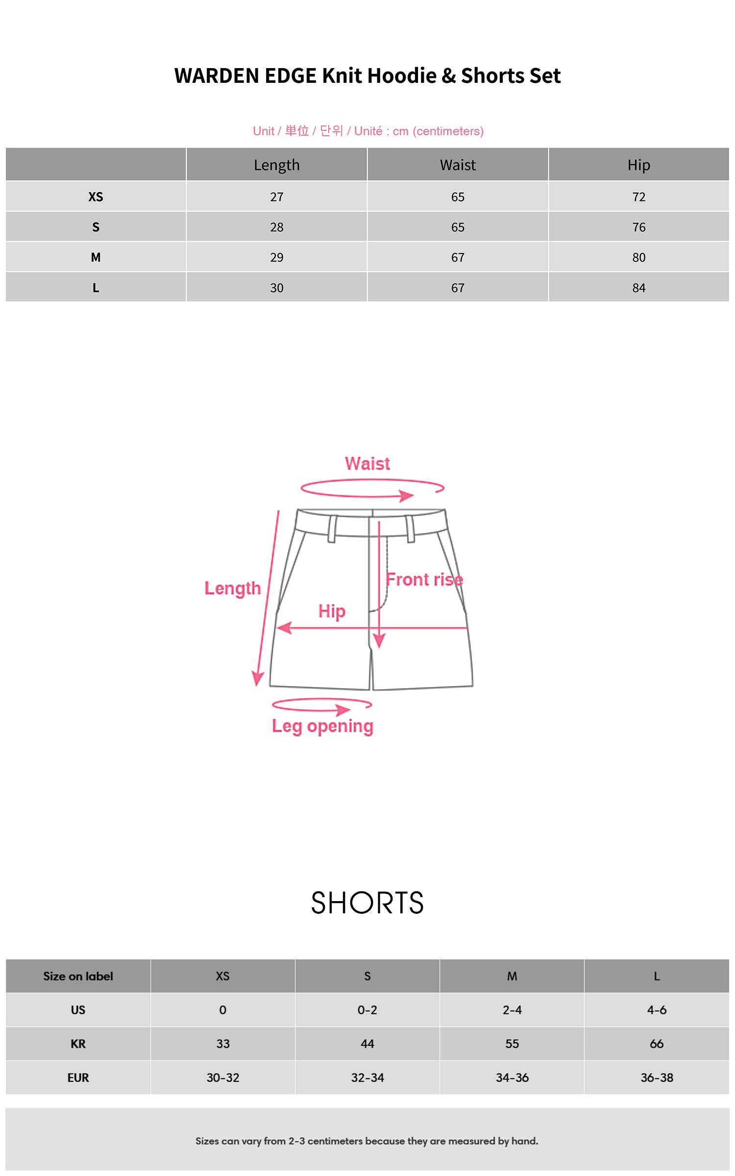 WARDEN EDGE Knit Hoodie &amp; Shorts Set