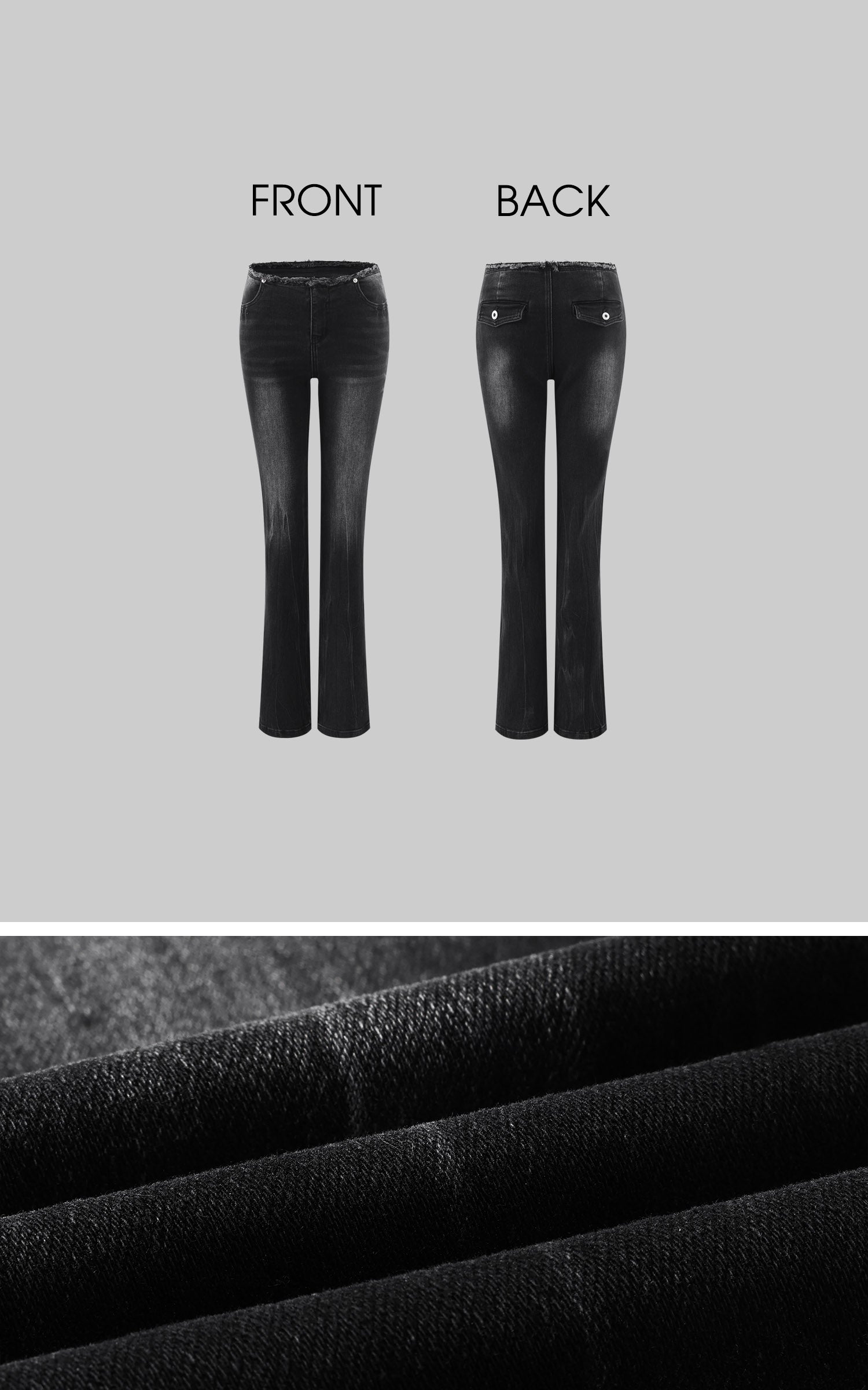 Rase le sol Low-Rise Washed Flared Pants