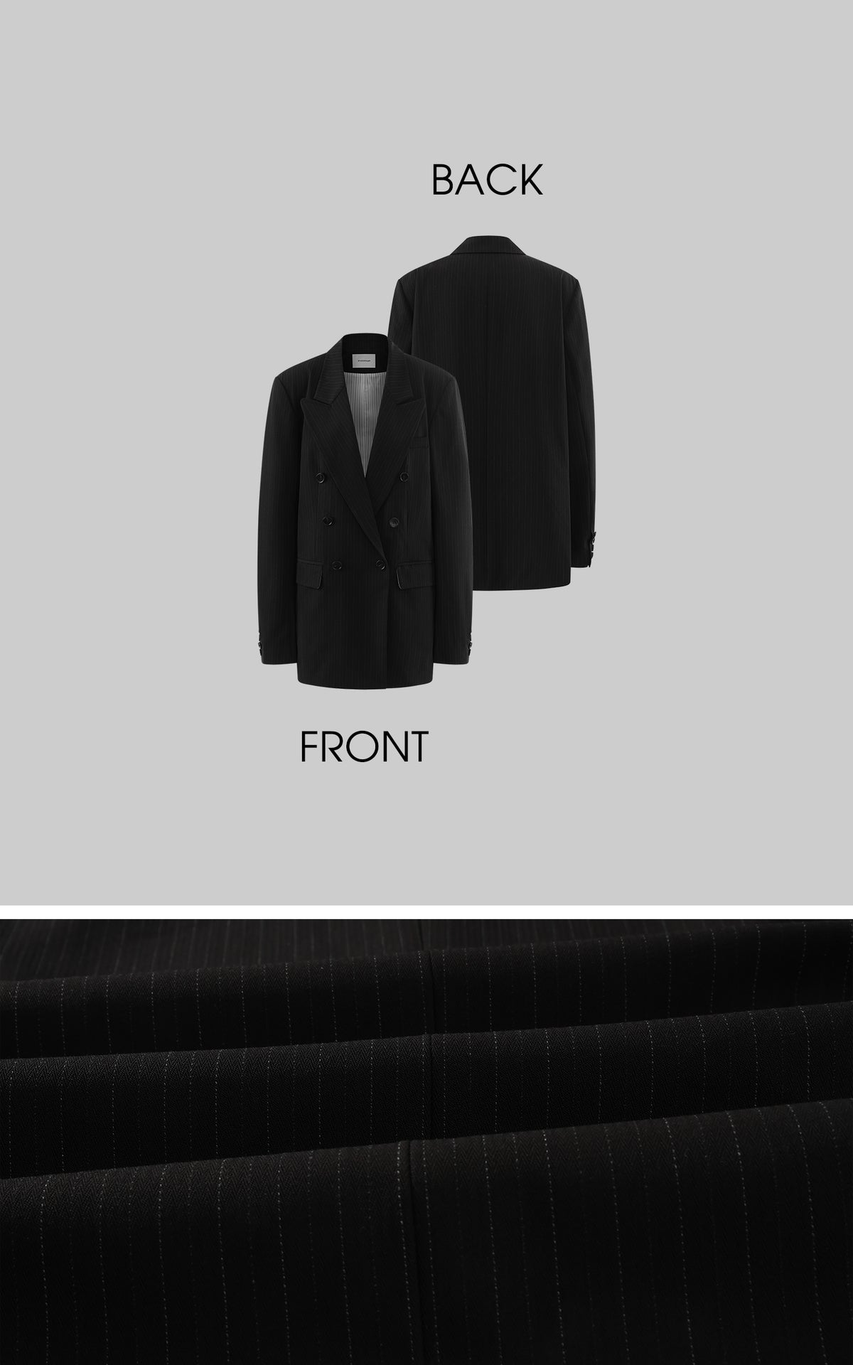 0122stepll Oversized Pinstripe Blazer &amp; Wide-Leg Pants Set