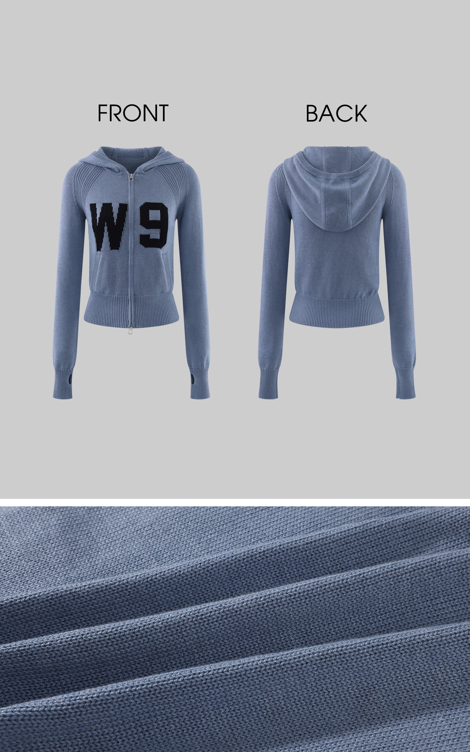 WARDEN EDGE W9 Intarsia Wool Knit Zip Hoodie &amp; Shorts Set