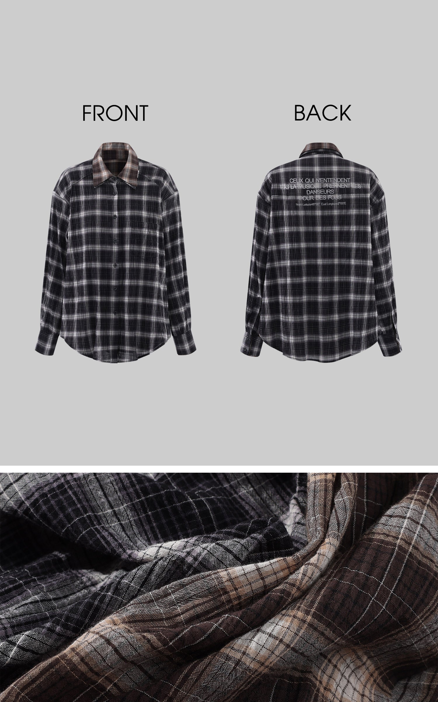 WARDEN EDGE Contrast Plaid Oversized Shirt