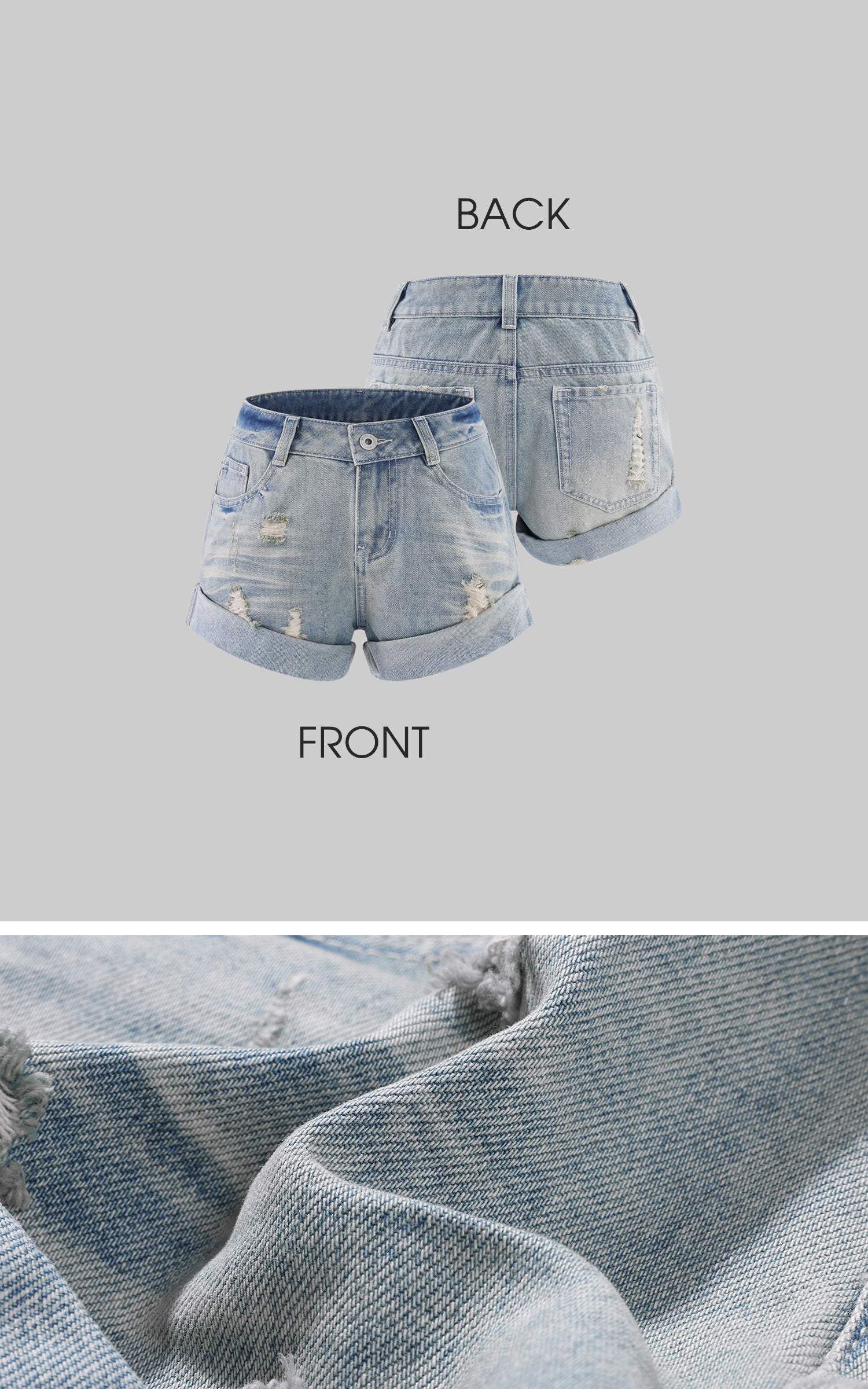 WARDEN EDGE Lace Ribbed Tank Top &amp; Distressed Denim Shorts Set