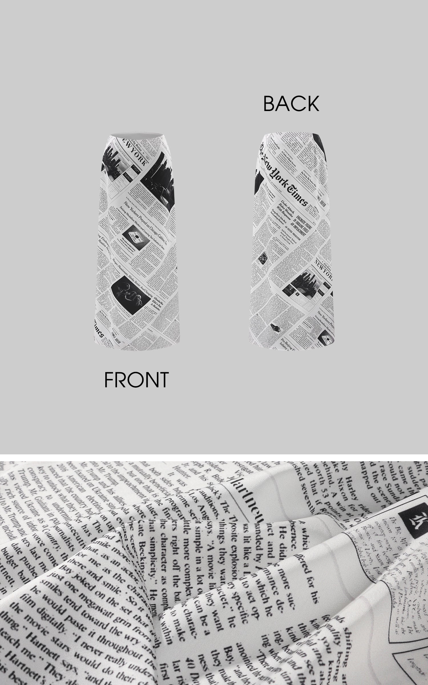 0122stepll Newspaper Print Low-Rise Maxi Skirt