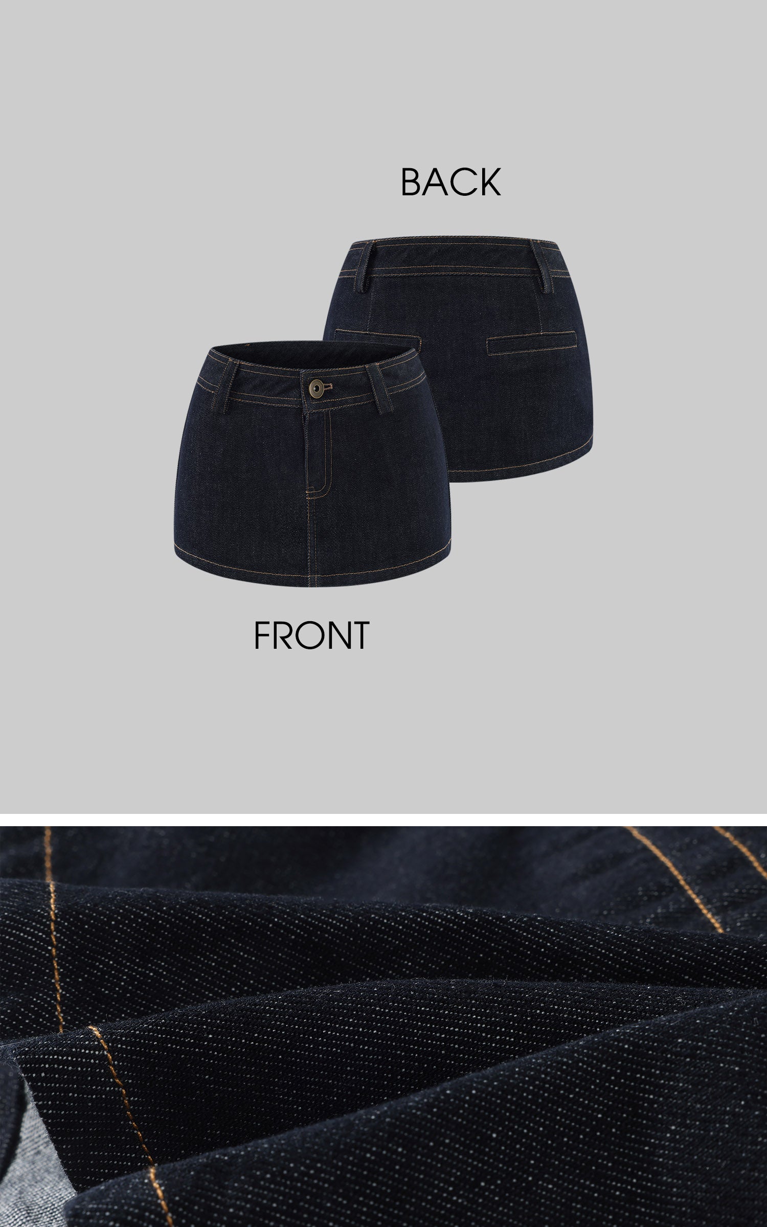 ROVENTE Vintage Indigo Low Rise Denim Micro Mini Skirt