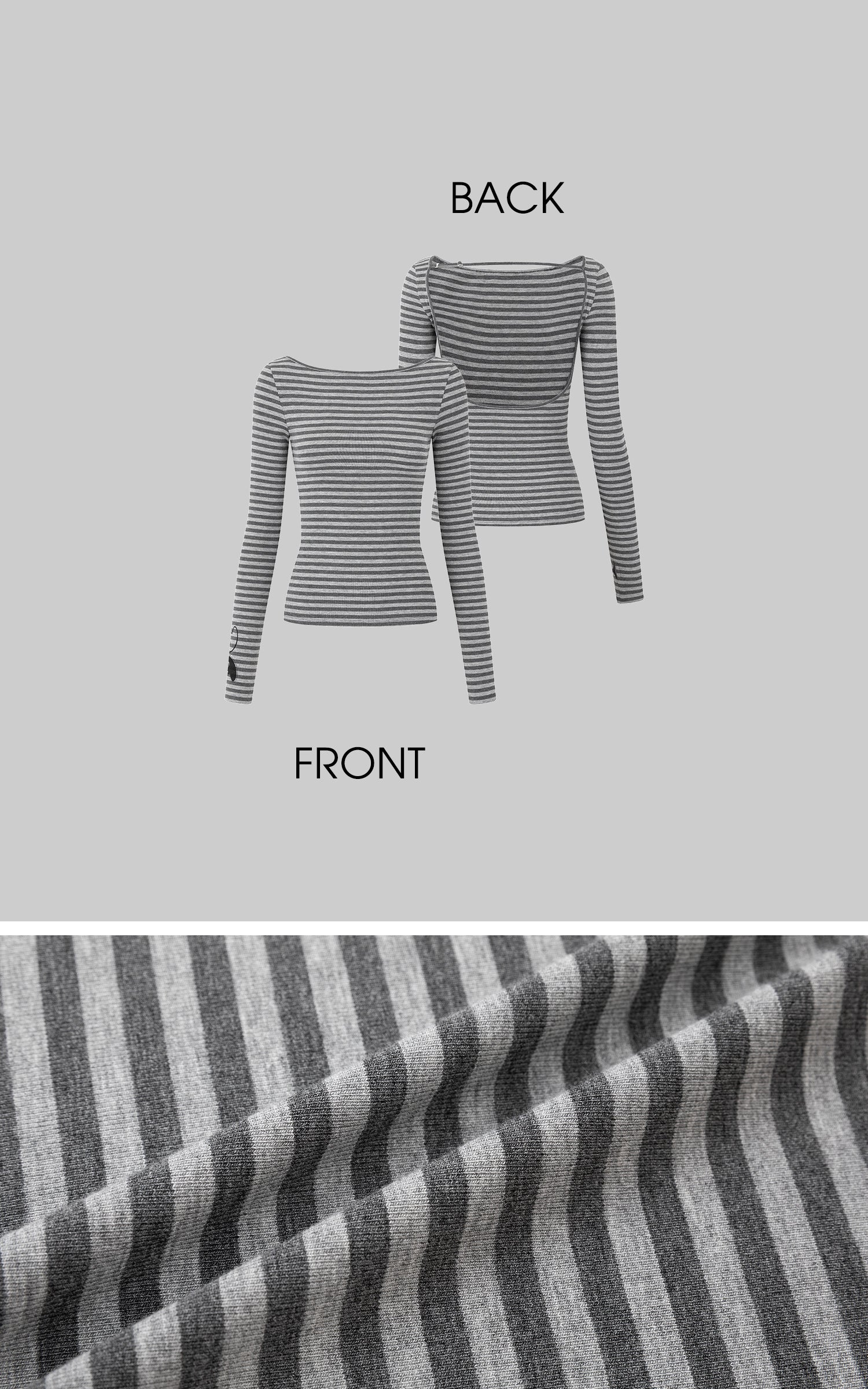 IAMXIAA T-shirt à manches longues rayé avec dos ouvert