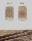 Hydrae Mini-jupe en dentelle florale transparente avec ourlet festonné délicat
