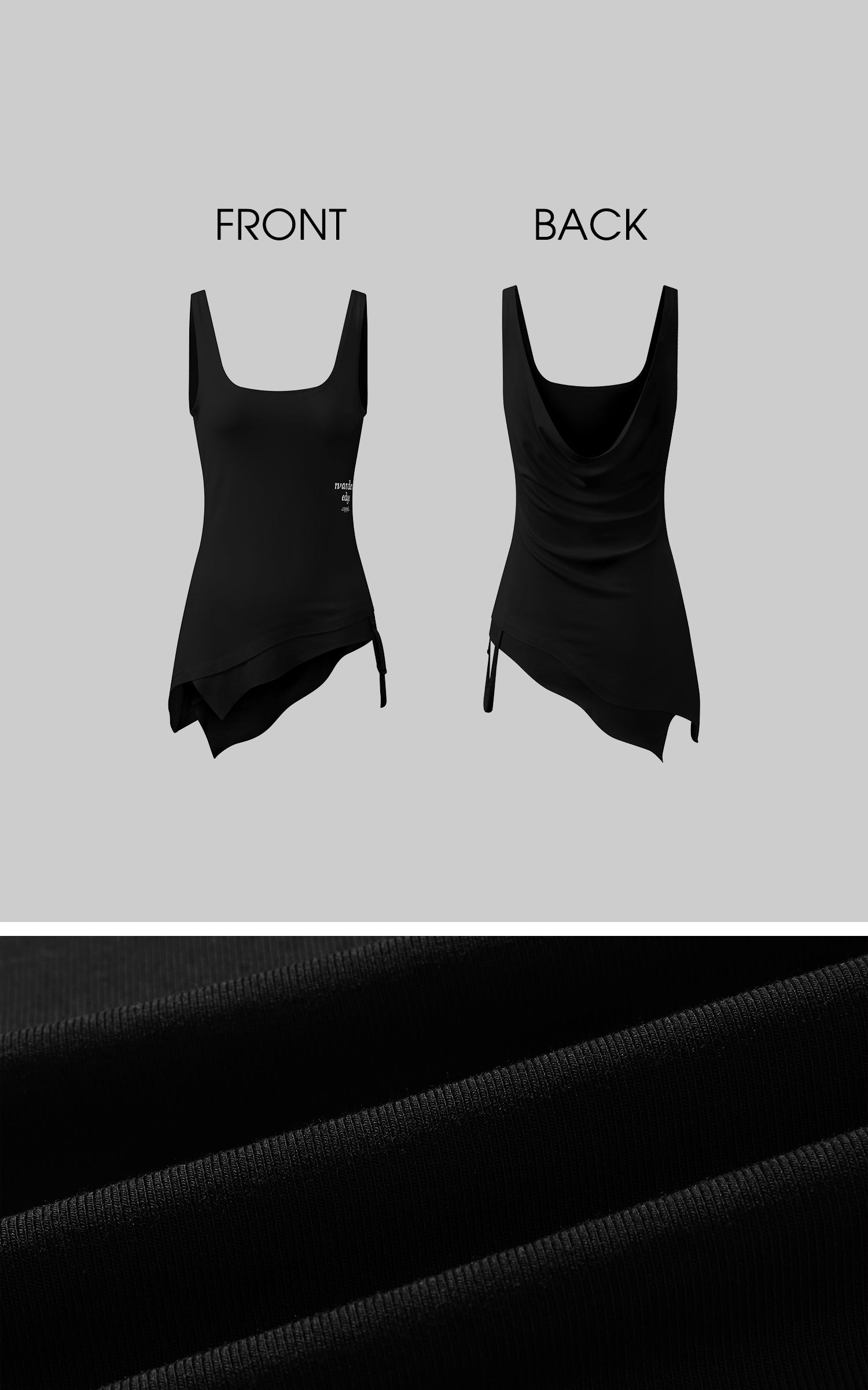 WARDEN EDGE Layered Draped Tank Top with Side Strap - PINKPARKS