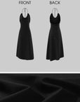 0122stepll Ruched Halter Cowl Midi Dress