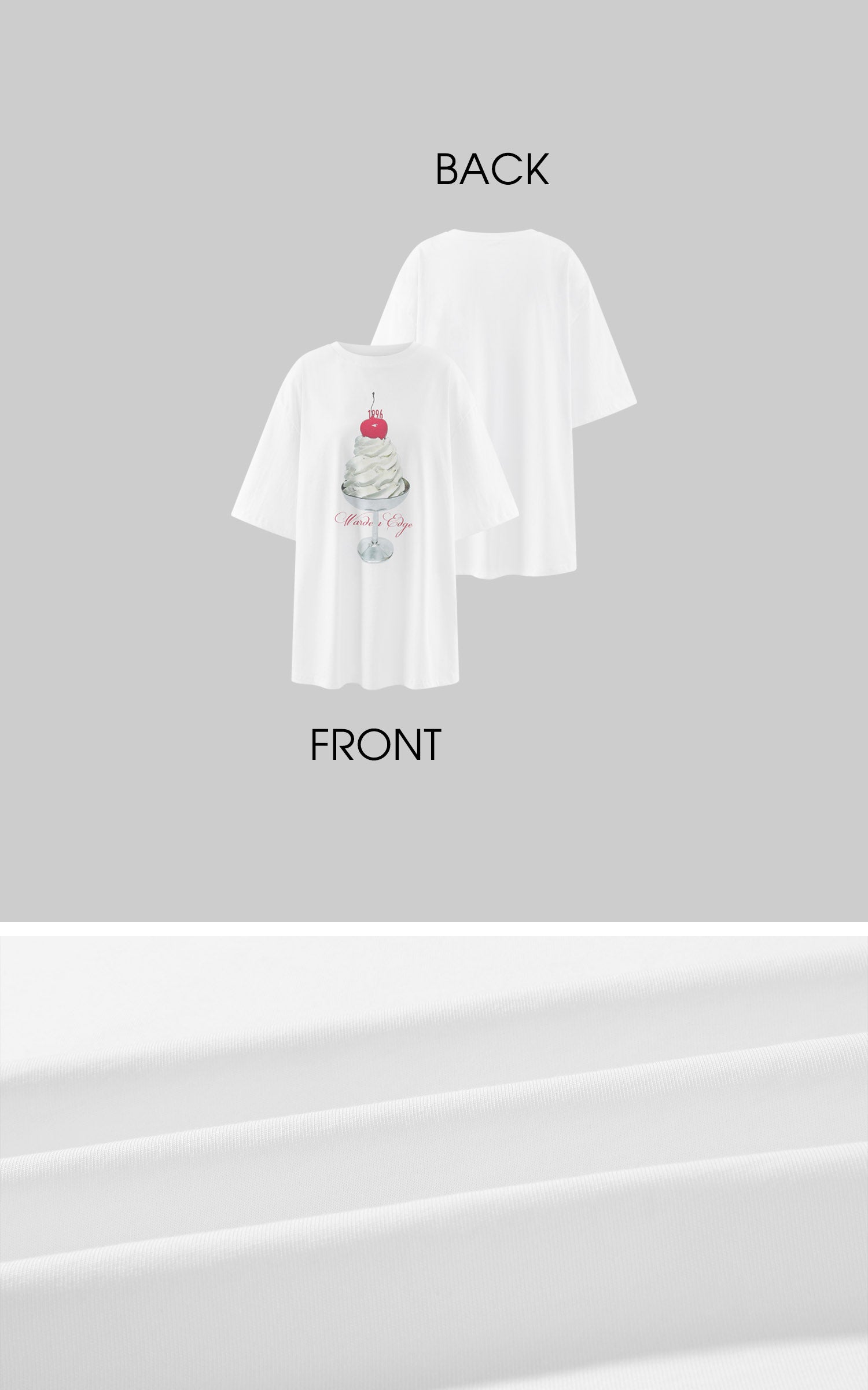 WARDEN EDGE Cherry Sundae Graphic Oversized T-Shirt