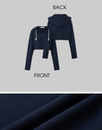 IAMXIAA Cropped Hoodie Bodycon Mini Skirt Set