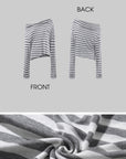 Rase le sol Asymmetric Striped Off-Shoulder Long Sleeve Top