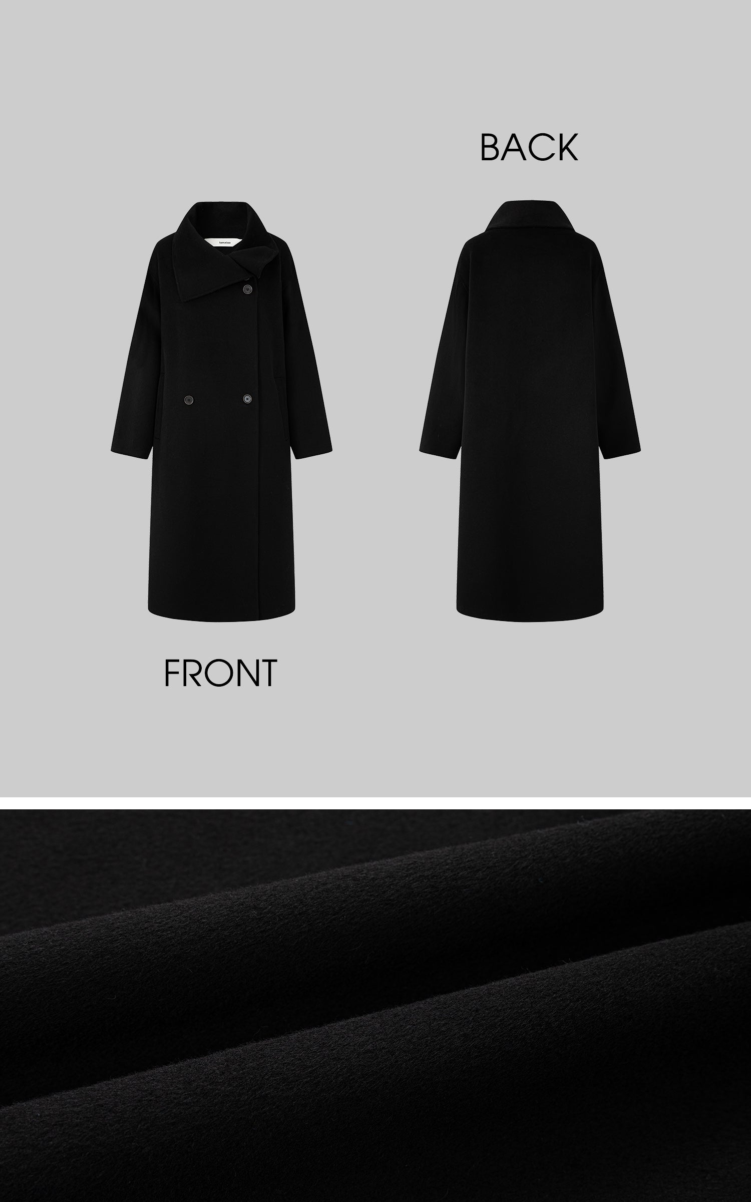 IAMXIAA アシンメトリックカラー ロングコート