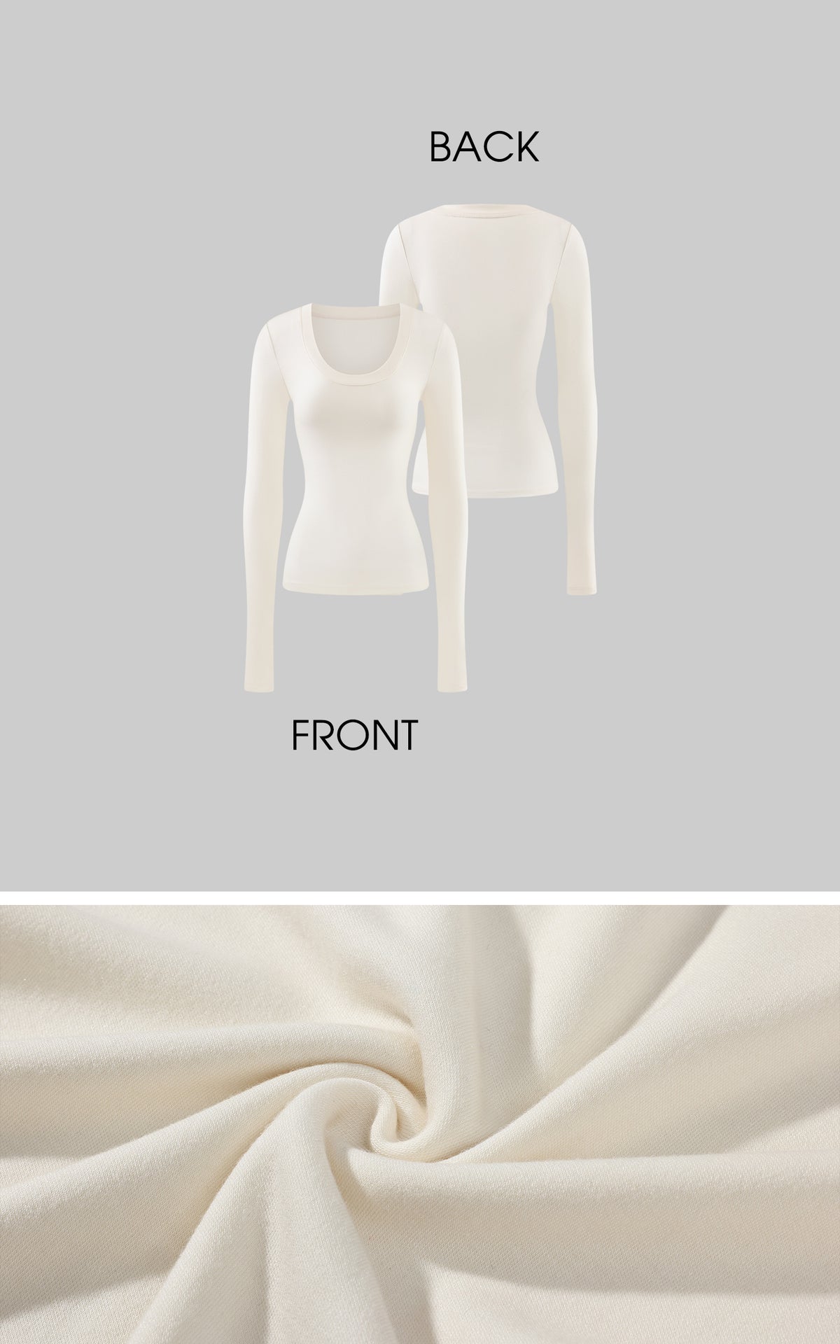 Rase le sol Essential Long Sleeve Scoop Neck T-Shirt