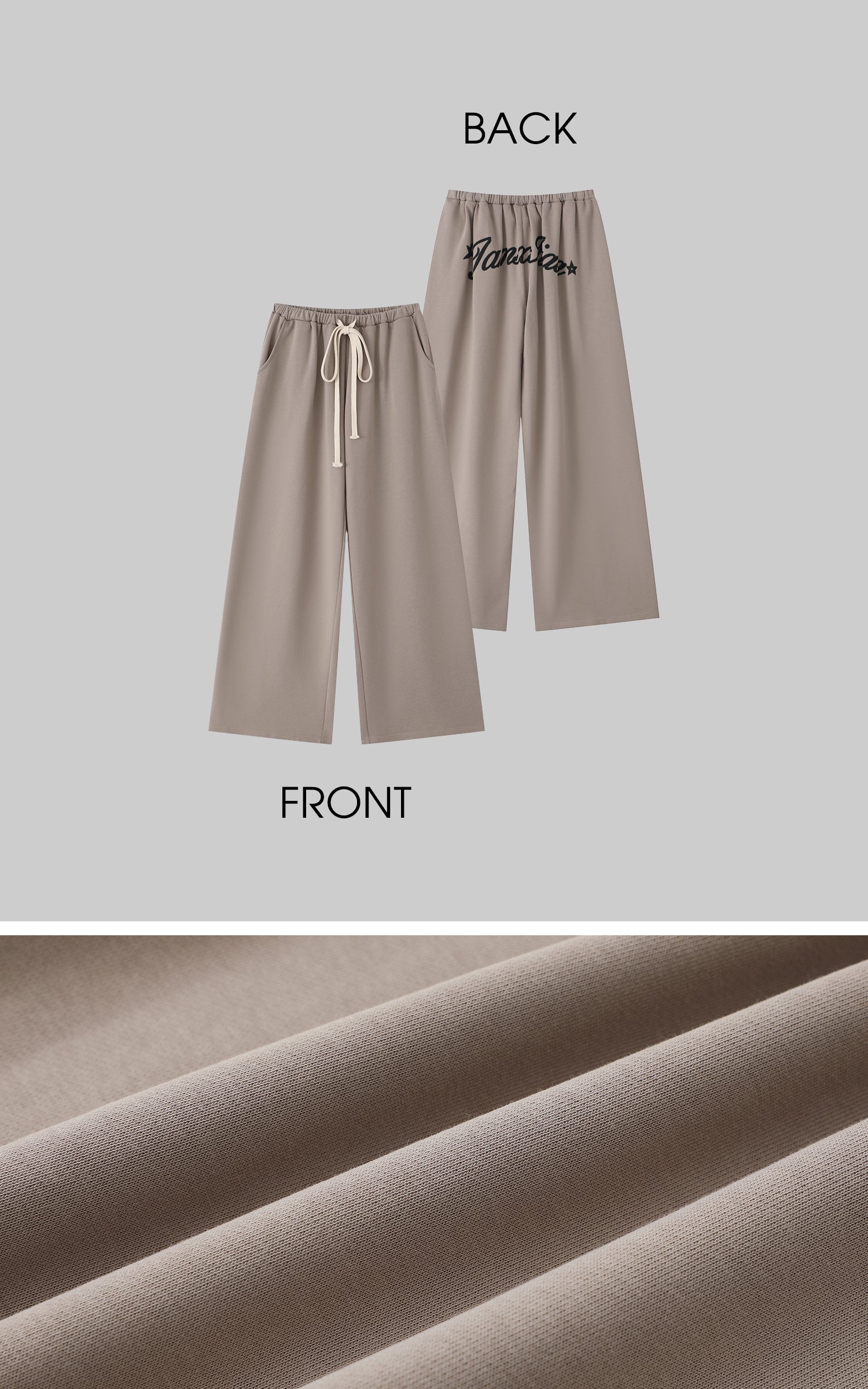 IAMXIAA Strapless Tube Top and Wide Leg Sweatpants Set Casual Streetwear Two Piece Outfit