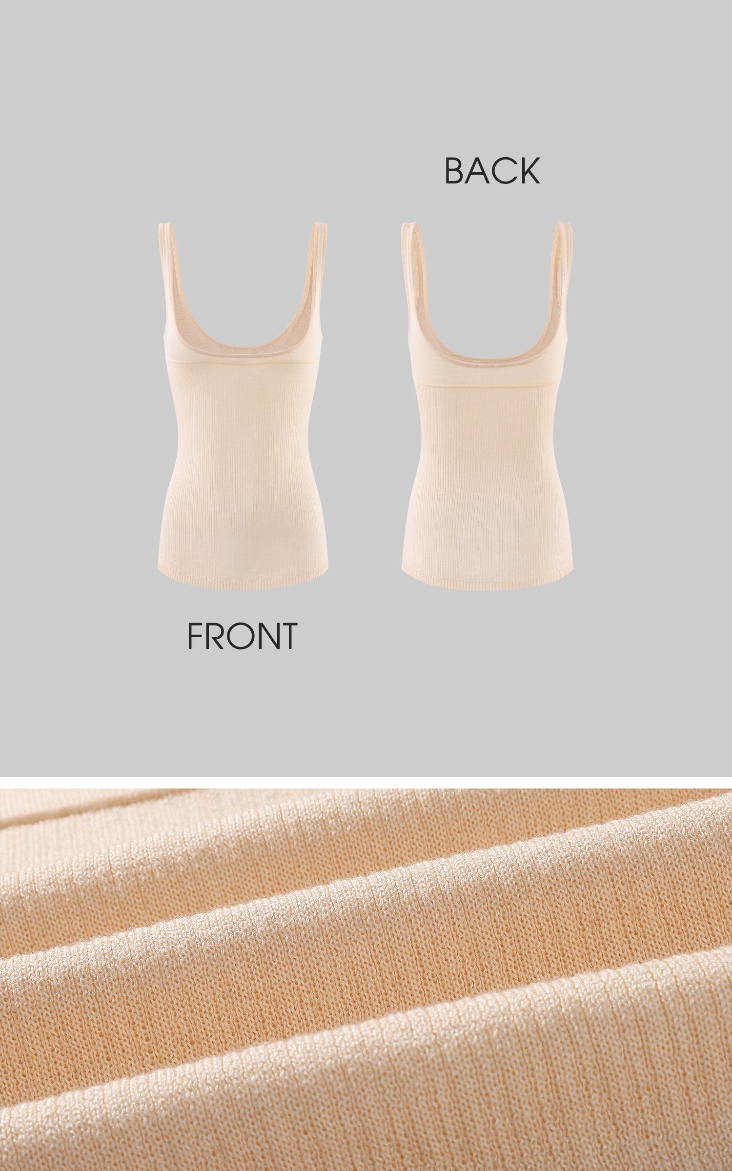 Rase le sol Apricot Lace-Layered Tie-Front Knit Camisole Set