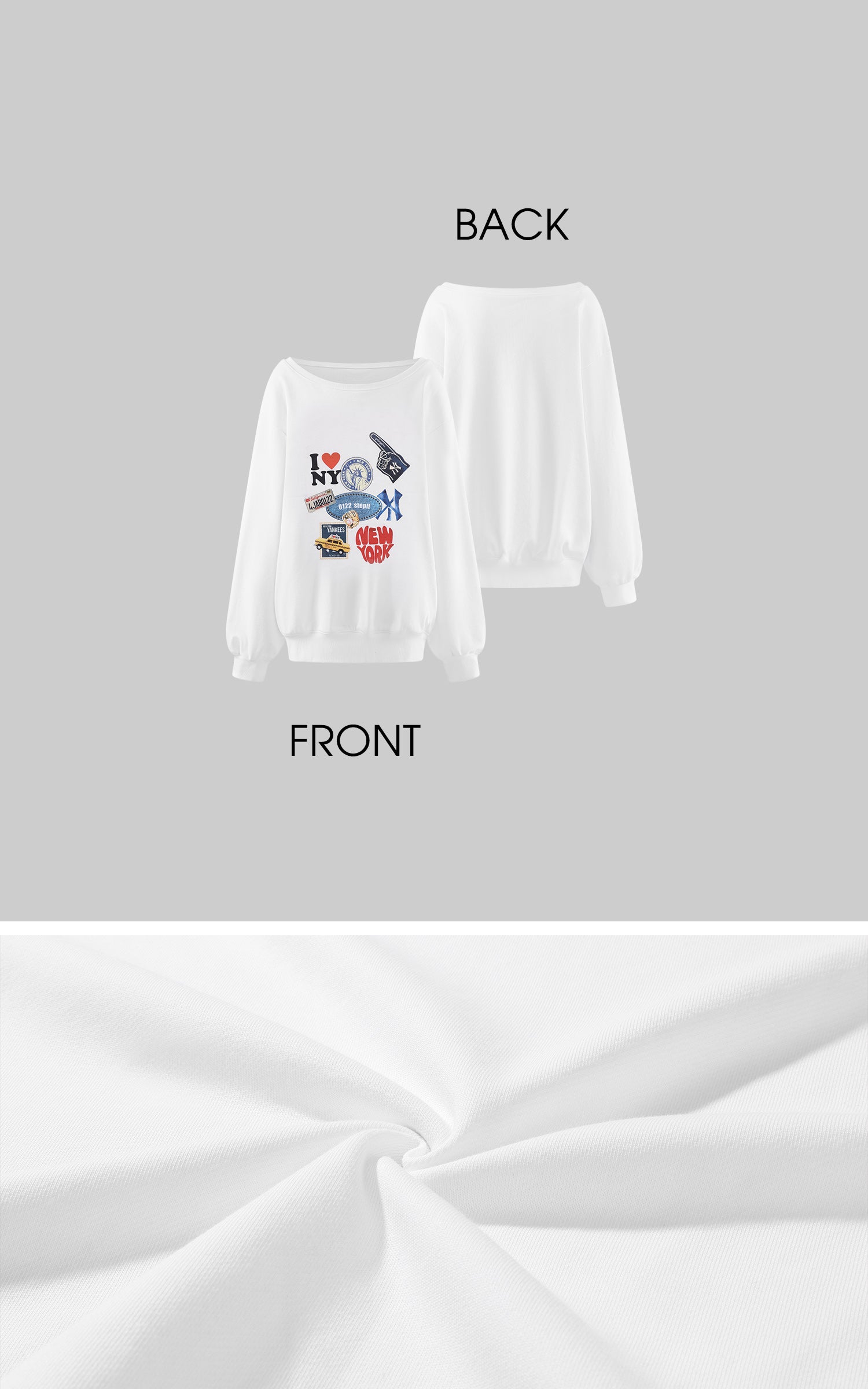 0122stepll New York Graphic Oversized Sweatshirt