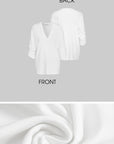 IAMXIAA V Neck Long Sleeve Tee Casual Loose Fit Top