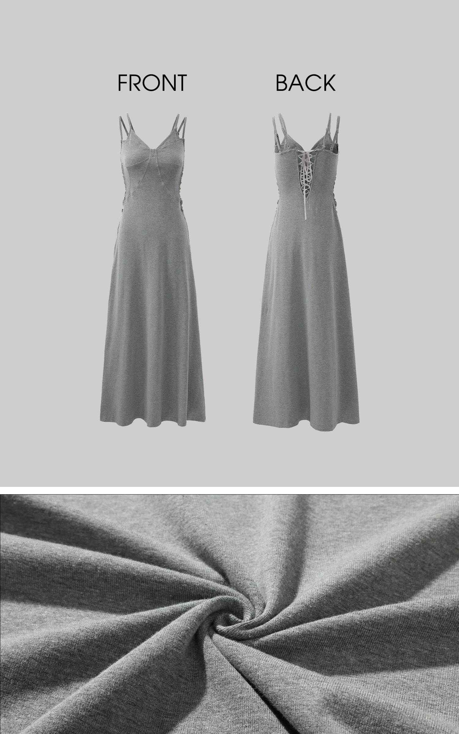 WARDEN EDGE Lace-Up Backless Knit Maxi Dress - PINKPARKS