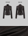 Hydrae Veste motard ajustée à col à boucle
