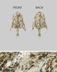 ROVENTE Sheer Leopard Blouse with Draped Tie & Rosette - PINKPARKS