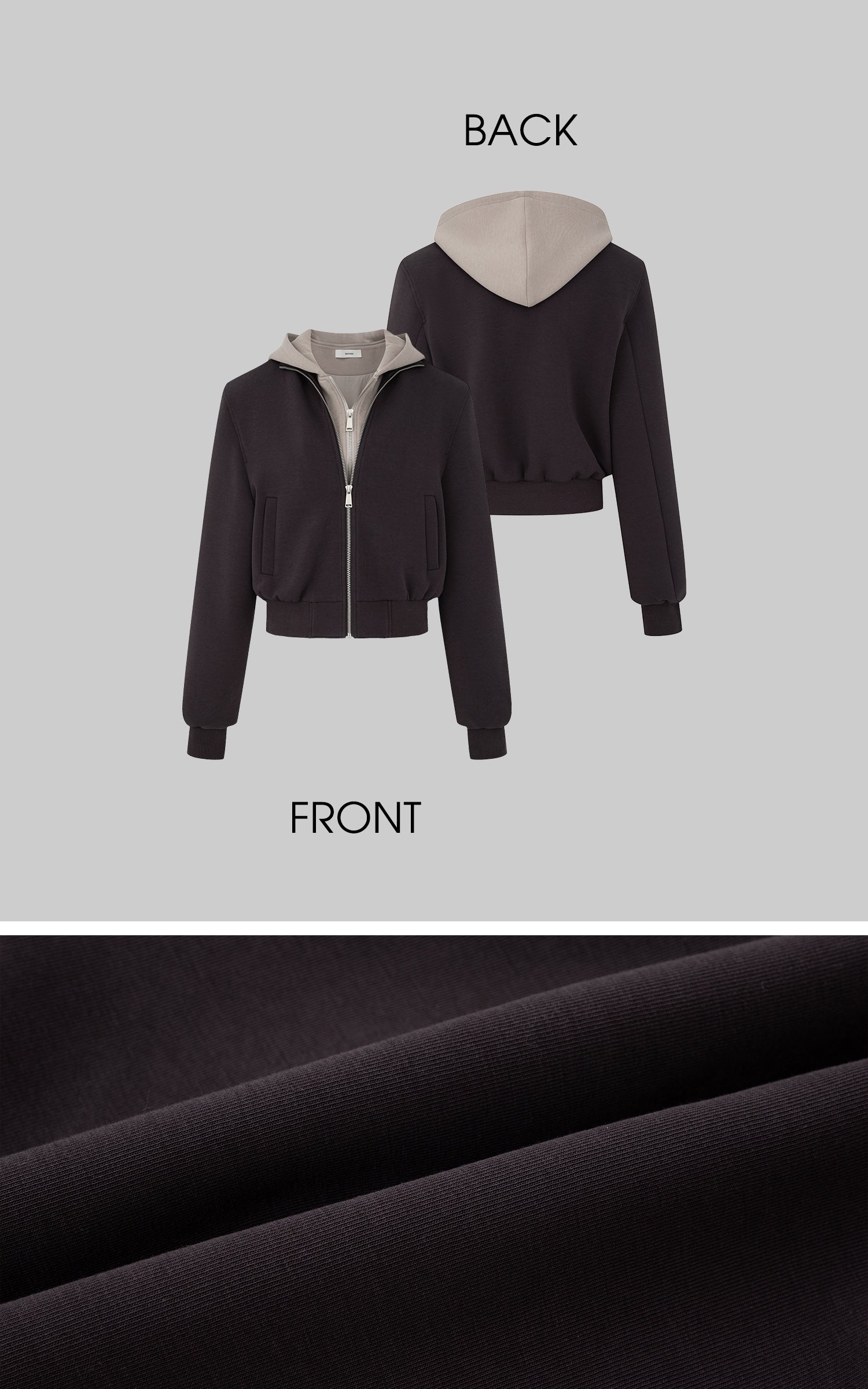IAMXIAA Layered Hooded Zip-Up Jacket
