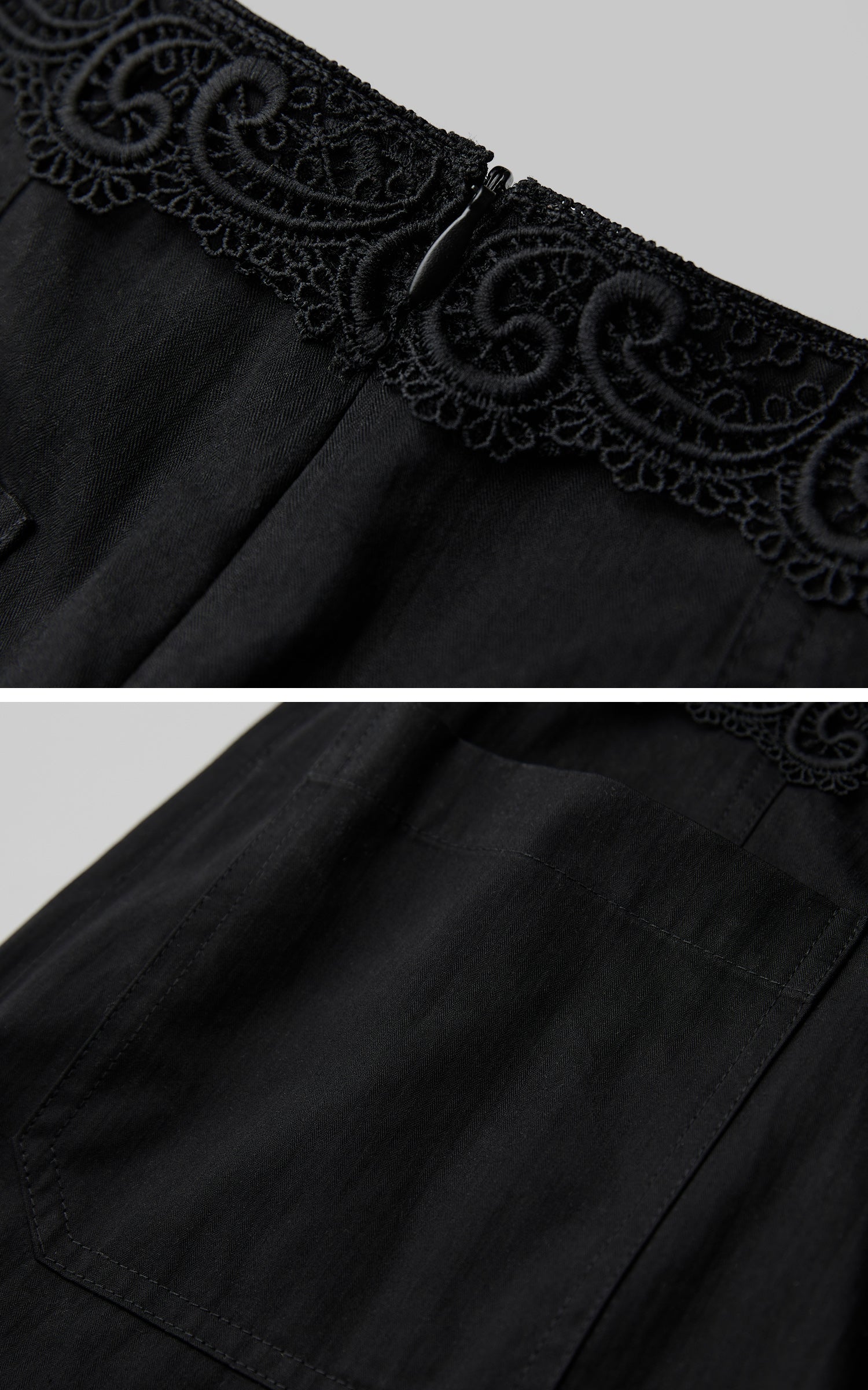 DOINDULGE Wide-Leg Wrap Pants with Knot Button and Beaded Tassel Detail