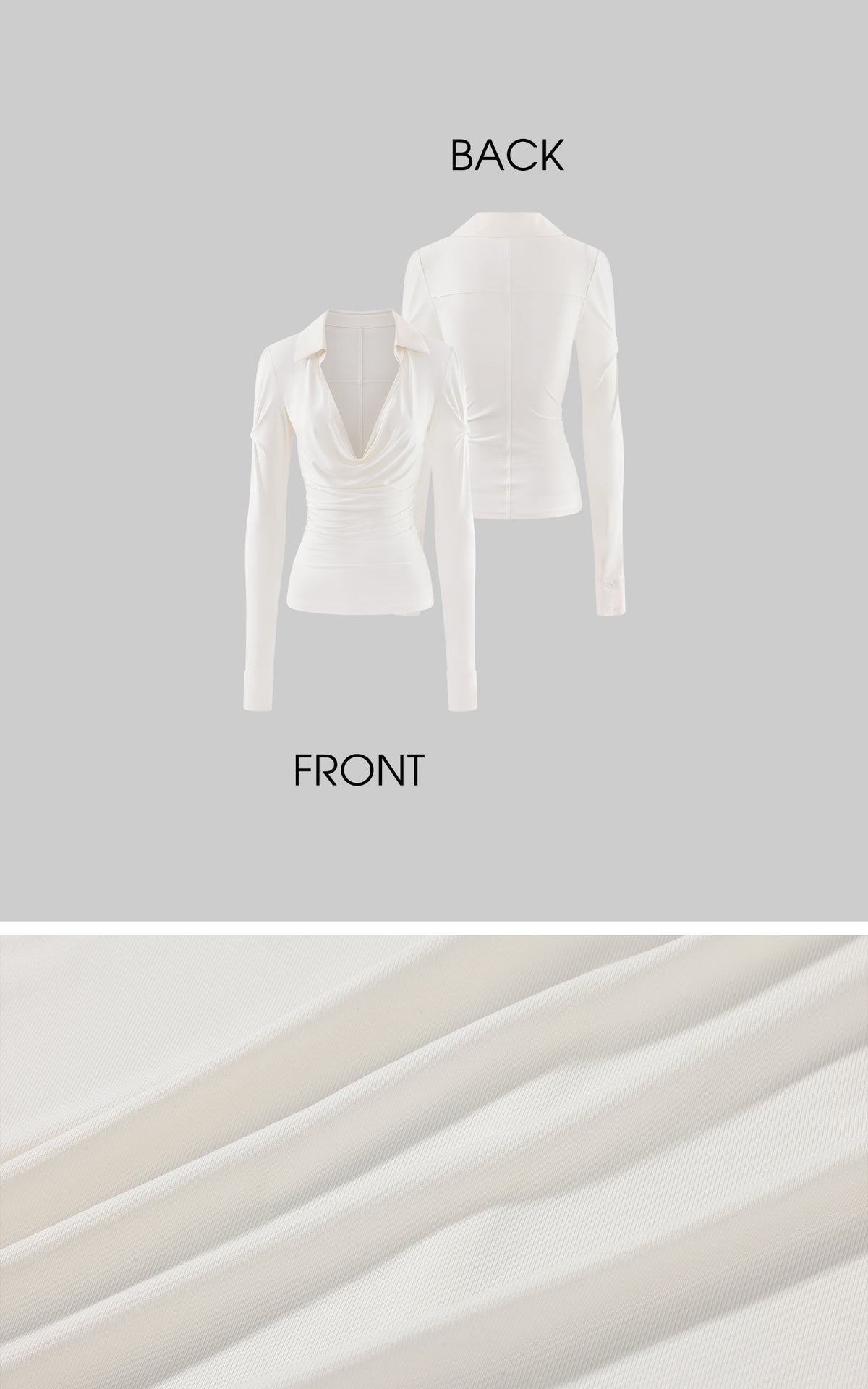 Rase le sol Draped Collared Top &amp; Lace Bralette Two-Piece Set